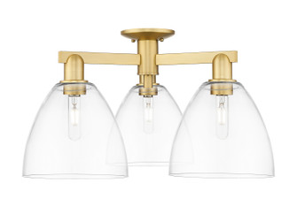 Arcadia Three Light Semi-Flush Mount in Satin Gold (405|716-3F-SG-GBD-92)