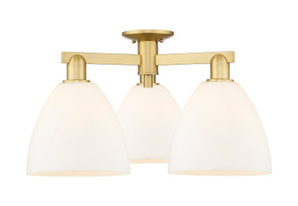 Arcadia Three Light Semi-Flush Mount in Satin Gold (405|716-3F-SG-GBD-91)