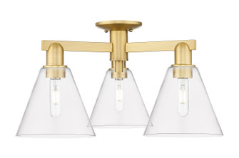 Arcadia Three Light Semi-Flush Mount in Satin Gold (405|716-3F-SG-GBC-82)