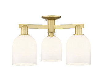 Arcadia Three Light Semi-Flush Mount in Satin Gold (405|716-3F-SG-G558-6GWH)