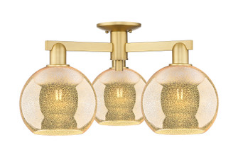 Arcadia Three Light Semi-Flush Mount in Satin Gold (405|716-3F-SG-G128-8)