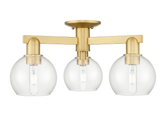 Arcadia Three Light Semi-Flush Mount in Satin Gold (405|716-3F-SG-G122-6)