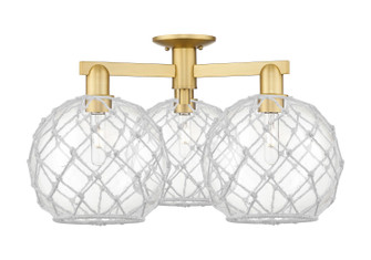 Arcadia Three Light Semi-Flush Mount in Satin Gold (405|716-3F-SG-G122-10RW)