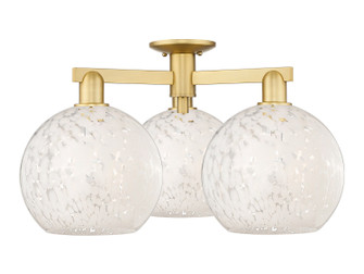 Arcadia Three Light Semi-Flush Mount in Satin Gold (405|716-3F-SG-G1216-10WM)