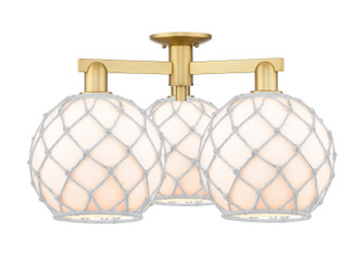Arcadia Three Light Semi-Flush Mount in Satin Gold (405|716-3F-SG-G121-10RW)