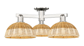 Arcadia Three Light Semi-Flush Mount in Polished Nickel (405|716-3F-PN-NBD2-9-NAT)
