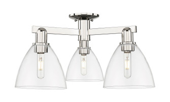 Arcadia Three Light Semi-Flush Mount in Polished Nickel (405|716-3F-PN-GBD-752)