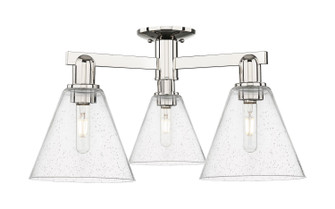 Arcadia Three Light Semi-Flush Mount in Polished Nickel (405|716-3F-PN-GBC-84)