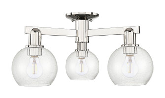 Arcadia Three Light Semi-Flush Mount in Polished Nickel (405|716-3F-PN-G124-6)