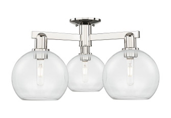 Arcadia Three Light Semi-Flush Mount in Polished Nickel (405|716-3F-PN-G122-8)