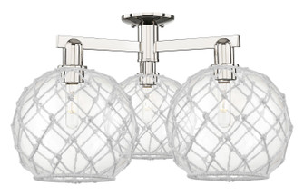Arcadia Three Light Semi-Flush Mount in Polished Nickel (405|716-3F-PN-G122-10RW)