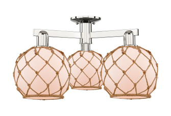 Arcadia Three Light Semi-Flush Mount in Polished Nickel (405|716-3F-PN-G121-8RB)