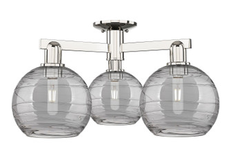 Arcadia Three Light Semi-Flush Mount in Polished Nickel (405|716-3F-PN-G1213-8SM)