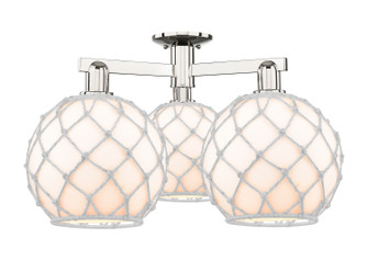 Arcadia Three Light Semi-Flush Mount in Polished Nickel (405|716-3F-PN-G121-10RW)