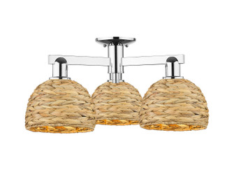 Arcadia Three Light Semi-Flush Mount in Polished Chrome (405|716-3F-PC-RBD-8-NAT)