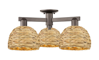 Arcadia Three Light Semi-Flush Mount in Oil Rubbed Bronze (405|716-3F-OB-RBD-8-NAT)