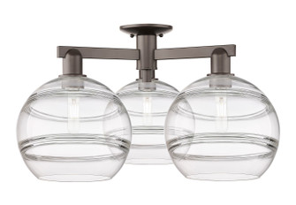 Arcadia Three Light Semi-Flush Mount in Oil Rubbed Bronze (405|716-3F-OB-G556-10CL)