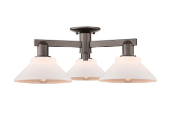 Arcadia Three Light Semi-Flush Mount in Oil Rubbed Bronze (405|716-3F-OB-G131)