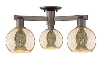 Arcadia Three Light Semi-Flush Mount in Oil Rubbed Bronze (405|716-3F-OB-G128-6)