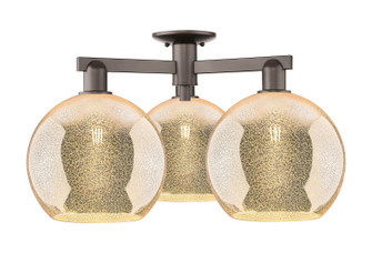 Arcadia Three Light Semi-Flush Mount in Oil Rubbed Bronze (405|716-3F-OB-G128-10)