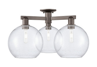 Arcadia Three Light Semi-Flush Mount in Oil Rubbed Bronze (405|716-3F-OB-G124-10)