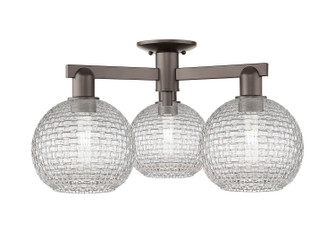 Arcadia Three Light Semi-Flush Mount in Oil Rubbed Bronze (405|716-3F-OB-G122C-8CL)
