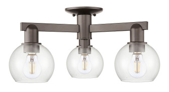 Arcadia Three Light Semi-Flush Mount in Oil Rubbed Bronze (405|716-3F-OB-G122-6)