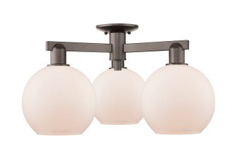 Arcadia Three Light Semi-Flush Mount in Oil Rubbed Bronze (405|716-3F-OB-G121-8)