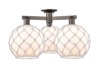 Arcadia Three Light Semi-Flush Mount in Oil Rubbed Bronze (405|716-3F-OB-G121-10RW)