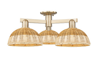 Arcadia Three Light Semi-Flush Mount in Champagne Bronze (405|716-3F-CB-NBD2-9-NAT)