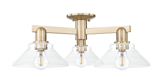 Arcadia Three Light Semi-Flush Mount in Champagne Bronze (405|716-3F-CB-G132)