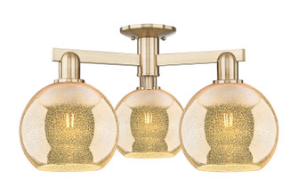 Arcadia Three Light Semi-Flush Mount in Champagne Bronze (405|716-3F-CB-G128-8)