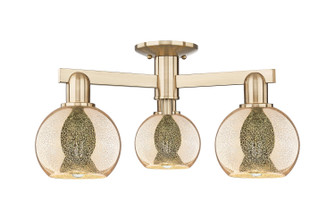 Arcadia Three Light Semi-Flush Mount in Champagne Bronze (405|716-3F-CB-G128-6)