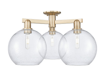 Arcadia Three Light Semi-Flush Mount in Champagne Bronze (405|716-3F-CB-G124-10)