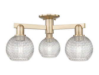 Arcadia Three Light Semi-Flush Mount in Champagne Bronze (405|716-3F-CB-G122C-6CL)