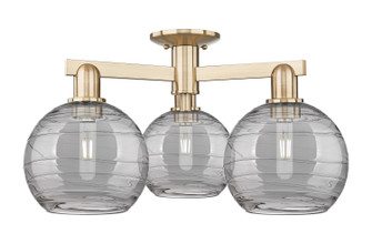 Arcadia Three Light Semi-Flush Mount in Champagne Bronze (405|716-3F-CB-G1213-8SM)