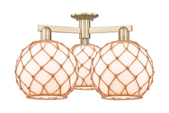 Arcadia Three Light Semi-Flush Mount in Champagne Bronze (405|716-3F-CB-G121-10RB)