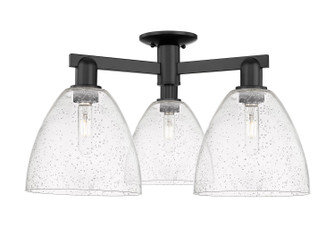 Arcadia Three Light Semi-Flush Mount in Matte Black (405|716-3F-BK-GBD-94)