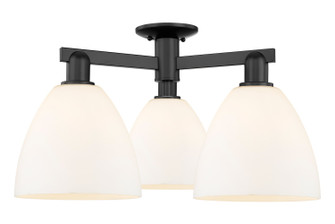 Arcadia Three Light Semi-Flush Mount in Matte Black (405|716-3F-BK-GBD-91)