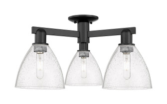 Arcadia Three Light Semi-Flush Mount in Matte Black (405|716-3F-BK-GBD-754)