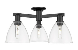 Arcadia Three Light Semi-Flush Mount in Matte Black (405|716-3F-BK-GBD-752)
