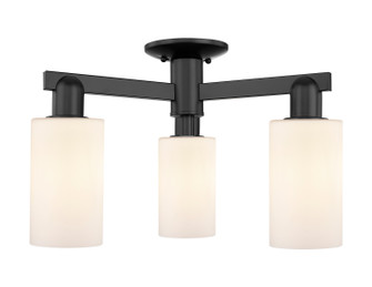 Arcadia Three Light Semi-Flush Mount in Matte Black (405|716-3F-BK-G801)