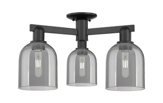 Arcadia Three Light Semi-Flush Mount in Matte Black (405|716-3F-BK-G558-6SM)
