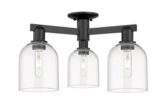 Arcadia Three Light Semi-Flush Mount in Matte Black (405|716-3F-BK-G558-6CL)