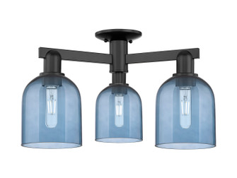 Arcadia Three Light Semi-Flush Mount in Matte Black (405|716-3F-BK-G558-6BL)