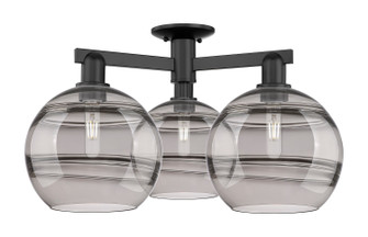 Arcadia Three Light Semi-Flush Mount in Matte Black (405|716-3F-BK-G556-10SM)