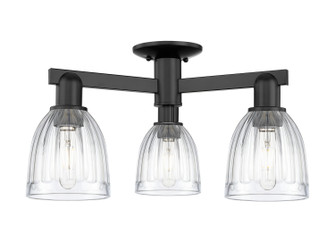 Arcadia Three Light Semi-Flush Mount in Matte Black (405|716-3F-BK-G442)