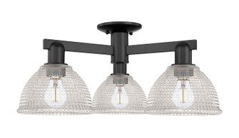 Arcadia Three Light Semi-Flush Mount in Matte Black (405|716-3F-BK-G422)
