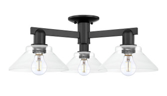 Arcadia Three Light Semi-Flush Mount in Matte Black (405|716-3F-BK-G132)