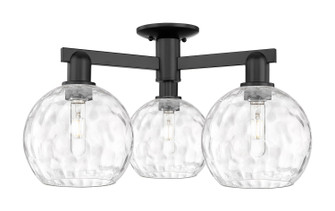 Arcadia Three Light Semi-Flush Mount in Matte Black (405|716-3F-BK-G1215-8)